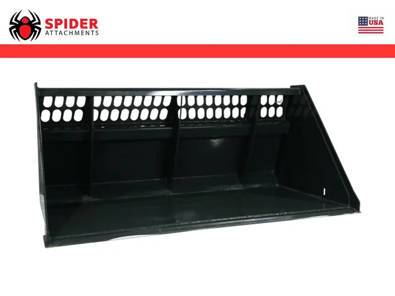 Spider Attachments High-Capacity Skid Steer Bucket – Heavy-Duty Mounting System 1