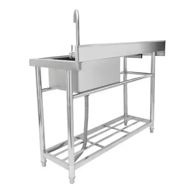 Stainless Steel Freestanding Utility Sink – 39.4" X 19.1" X 37.4", Single-Bowl Commercial-Grade Design 1