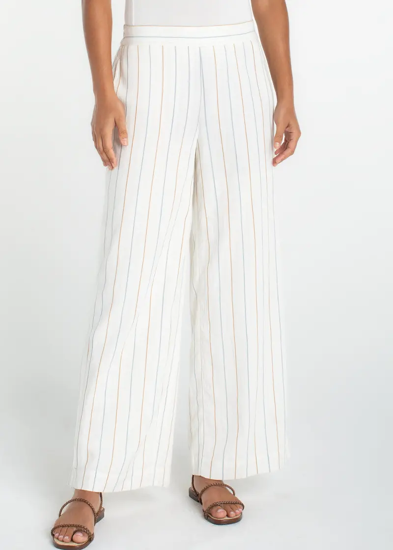 Striped Wide-Leg Pull-On Pants By Liverpool 1