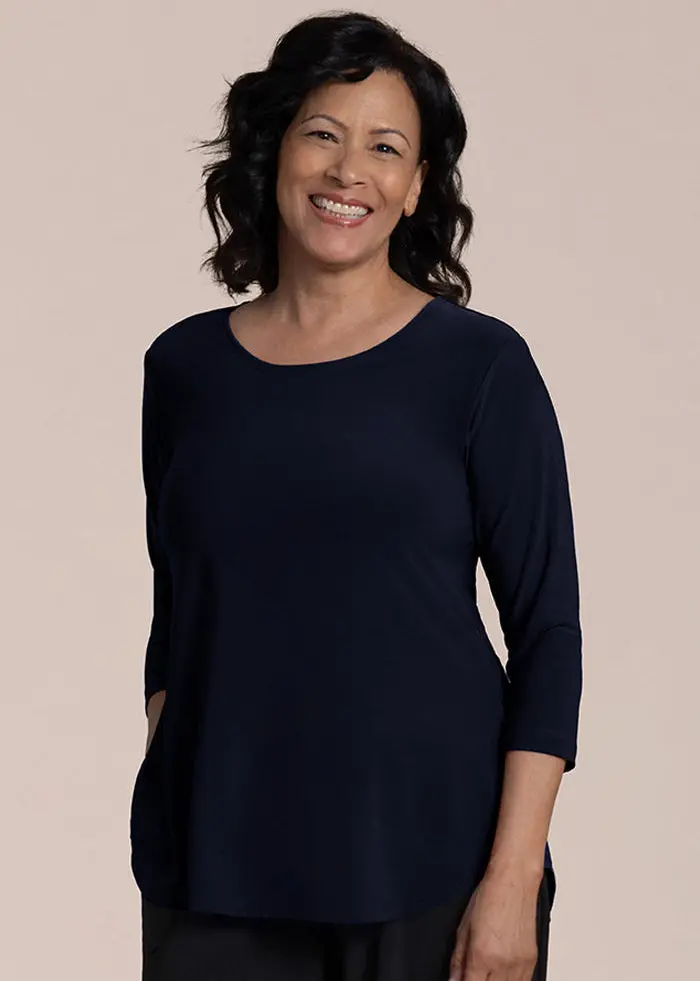 Sympli Classic 3/4-Sleeve Tee In Essential Shades 1