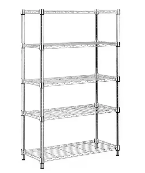 Tileon Heavy-Duty 5-Tier Wire Shelving Unit – Chrome Steel Organizer Rated For 1750 Lbs., Ideal For Garage, Office & Kitchen 1
