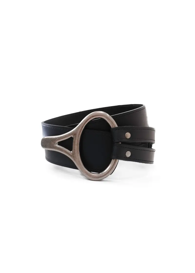 Wide Leather Waist Cincher Belt By Landes 1