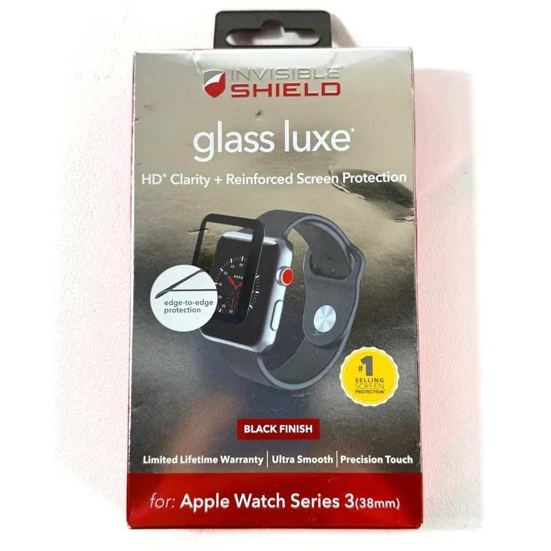Zagg Glass Luxe Hd Clarity Screen Protector For Apple Watch Series 3 (38Mm), Black 1