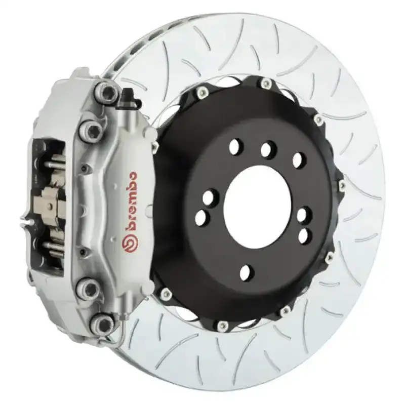 Brembo Gt Big Brake Kit For Bmw 528I (2011–2016) – Rear, 4-Piston Calipers, Slotted 345X28Mm Two-Piece Rotors, Type 3 Silver Finish 1