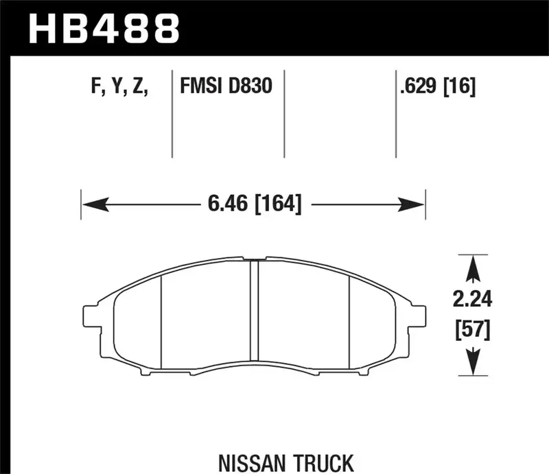 Hawk Performance Hb488Y.629 Lts Low-Temp Street Brake Pads – 0.629" Thickness 1