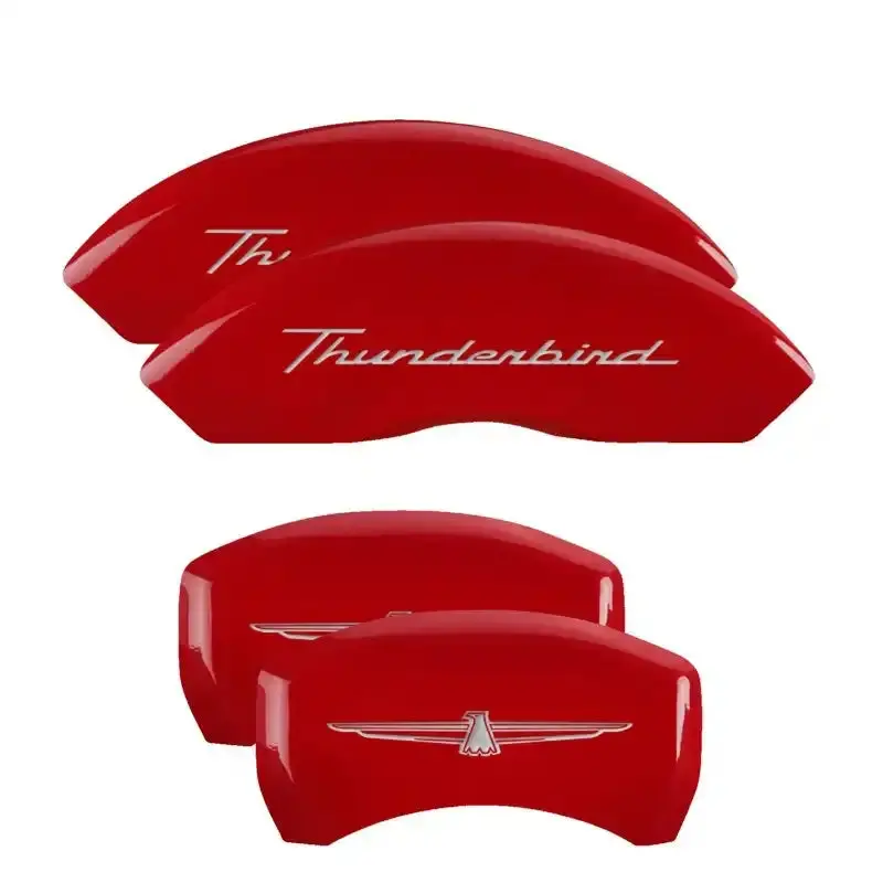 Mgp Caliper Covers For Ford – Engraved Oval Logo, Front & Rear Set In Ford Red/Silver (4 Caliper Covers) 1